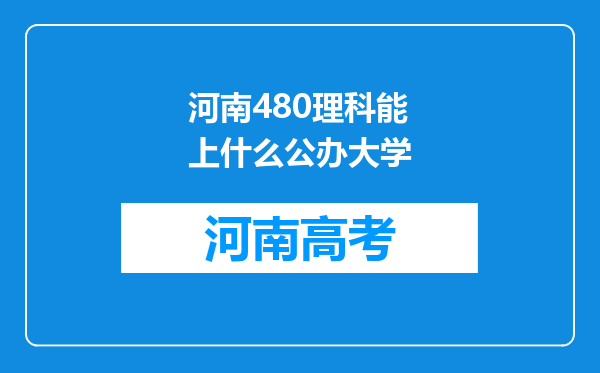 河南480理科能上什么公办大学