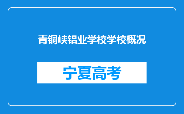 青铜峡铝业学校学校概况