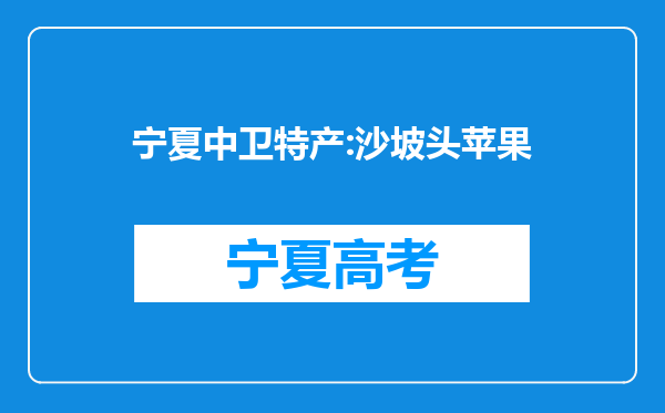 宁夏中卫特产:沙坡头苹果