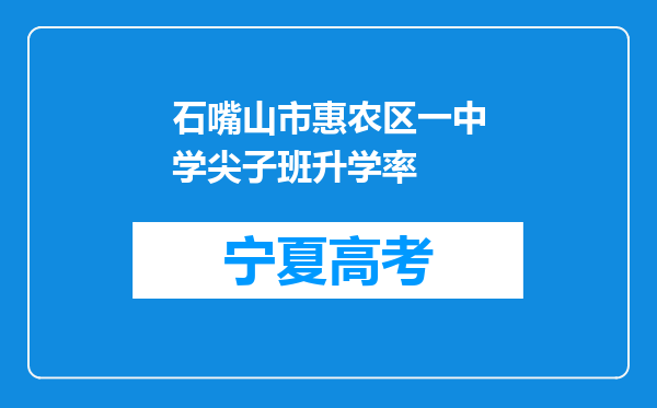 石嘴山市惠农区一中学尖子班升学率