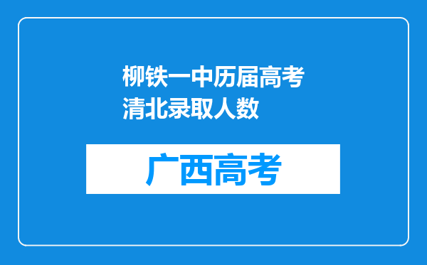 柳铁一中历届高考清北录取人数