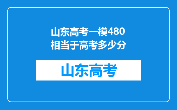 山东高考一模480相当于高考多少分