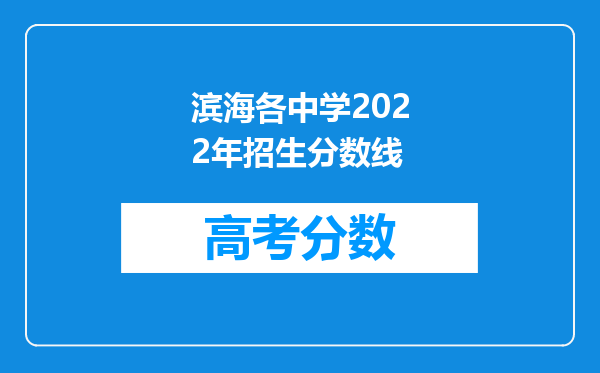 滨海各中学2022年招生分数线