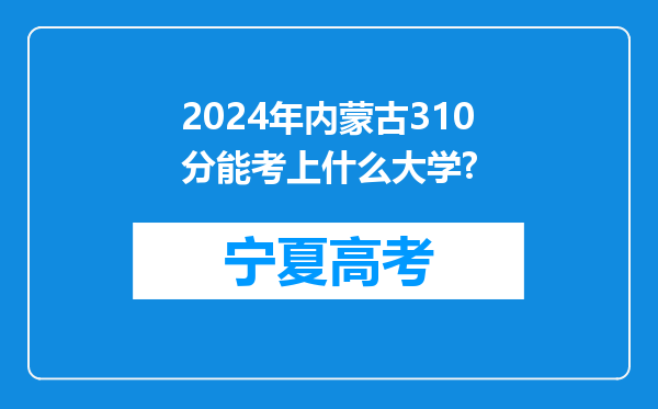 2024年内蒙古310分能考上什么大学?