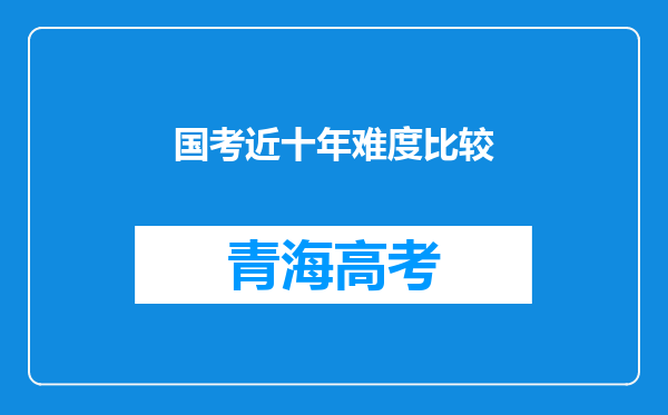 国考近十年难度比较