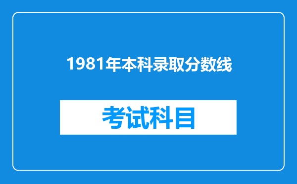 1981年本科录取分数线