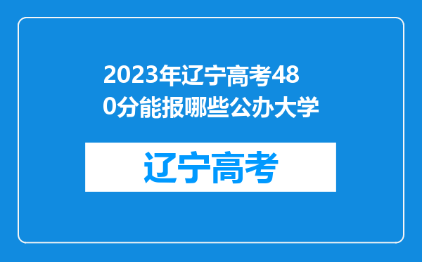 2023年辽宁高考480分能报哪些公办大学