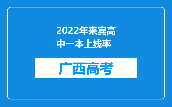 2022年来宾高中一本上线率