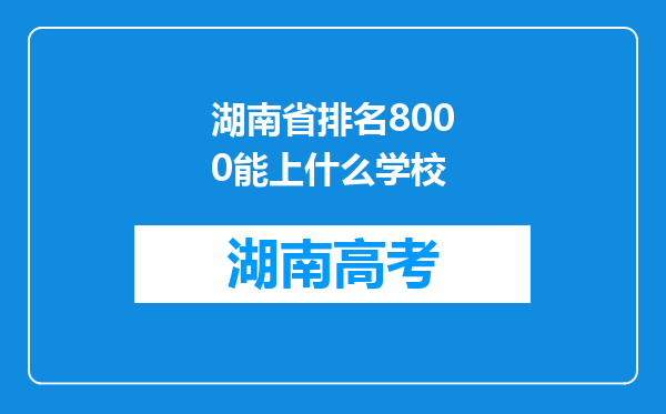 湖南省排名8000能上什么学校