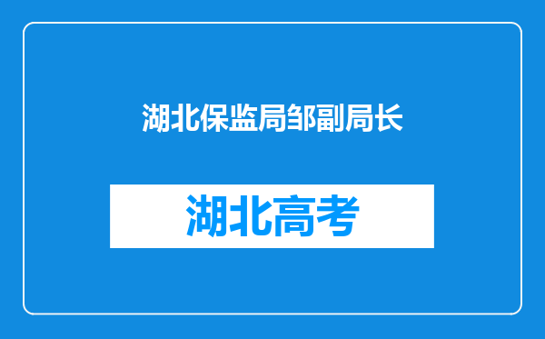 湖北保监局邹副局长