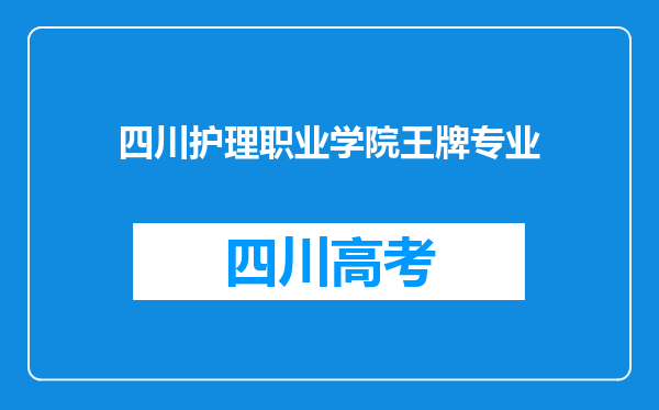 四川护理职业学院王牌专业