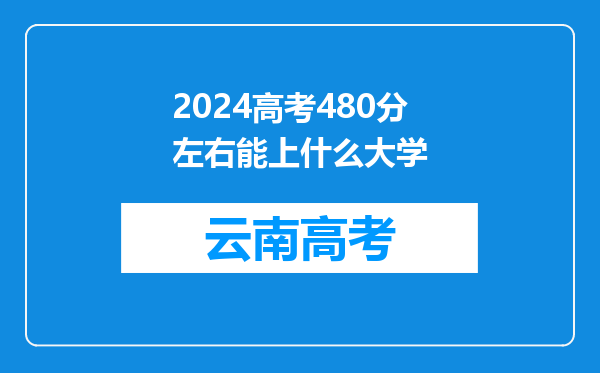 2024高考480分左右能上什么大学