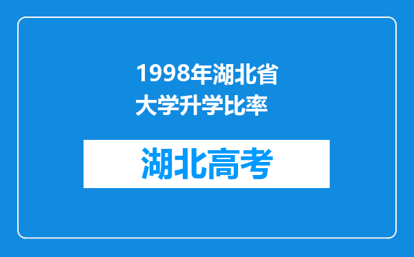 1998年湖北省大学升学比率