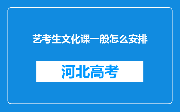 艺考生文化课一般怎么安排