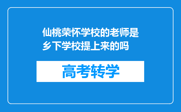 仙桃荣怀学校的老师是乡下学校提上来的吗