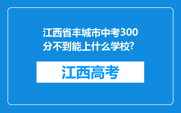 江西省丰城市中考300分不到能上什么学校?