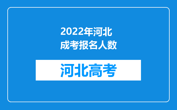 2022年河北成考报名人数