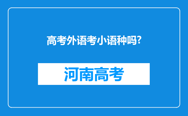 高考外语考小语种吗?