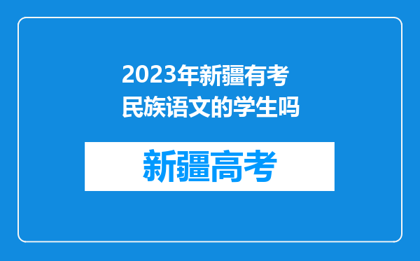 2023年新疆有考民族语文的学生吗