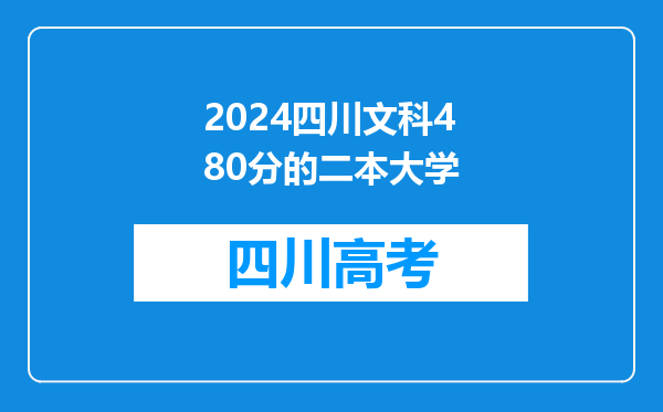 2024四川文科480分的二本大学