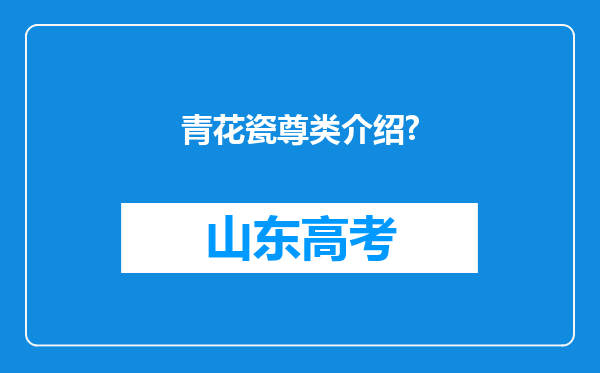 青花瓷尊类介绍?