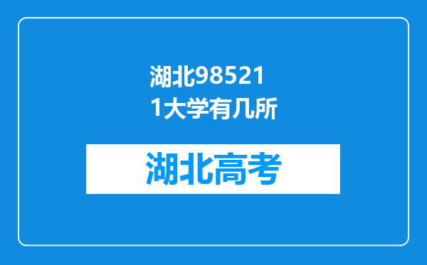 湖北985211大学有几所