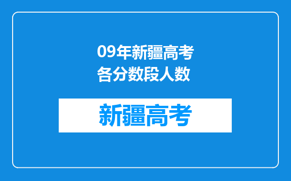 09年新疆高考各分数段人数