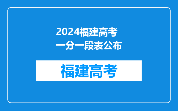 2024福建高考一分一段表公布