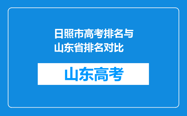 日照市高考排名与山东省排名对比