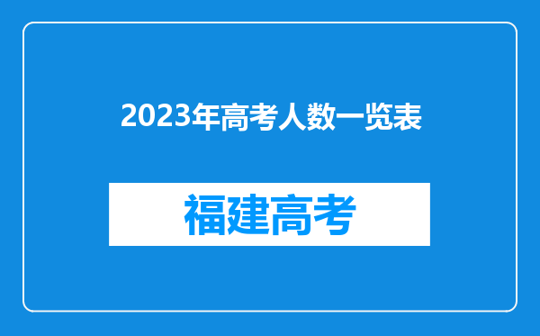 2023年高考人数一览表