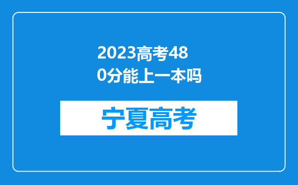 2023高考480分能上一本吗