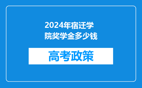 2024年宿迁学院奖学金多少钱