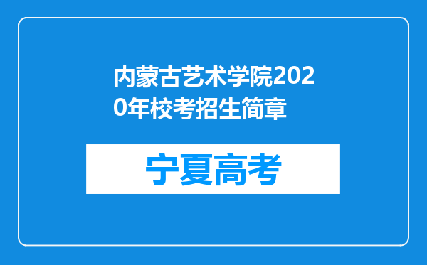 内蒙古艺术学院2020年校考招生简章