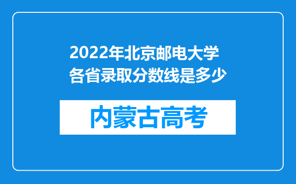 2022年北京邮电大学各省录取分数线是多少