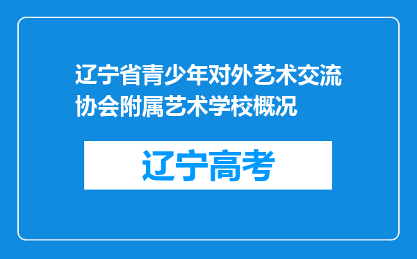 辽宁省青少年对外艺术交流协会附属艺术学校概况