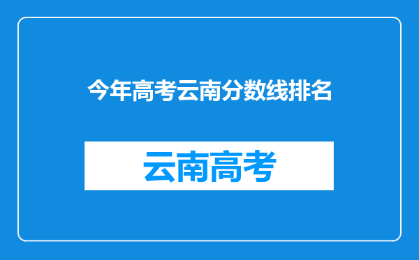 今年高考云南分数线排名