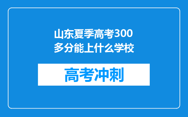 山东夏季高考300多分能上什么学校