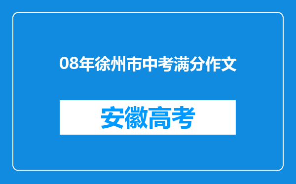 08年徐州市中考满分作文