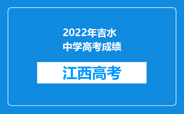 2022年吉水中学高考成绩