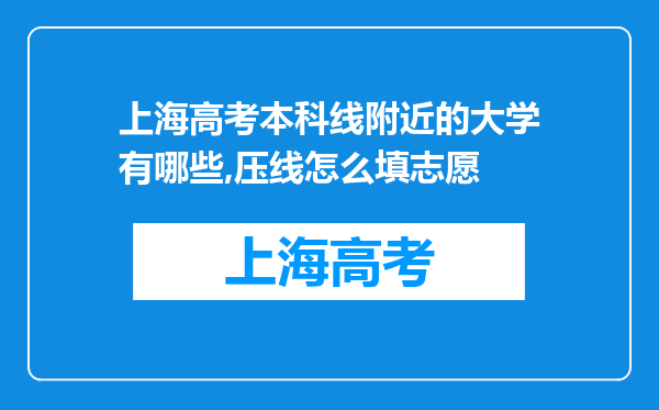 上海高考本科线附近的大学有哪些,压线怎么填志愿