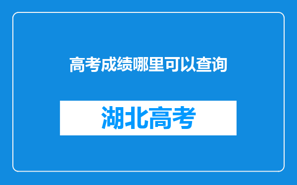 高考成绩哪里可以查询