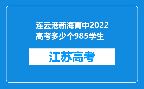 连云港新海高中2022高考多少个985学生