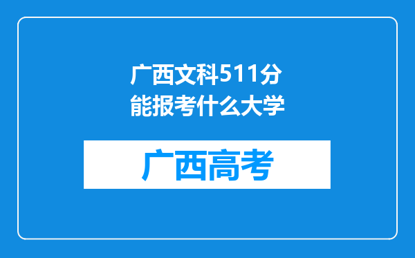 广西文科511分能报考什么大学