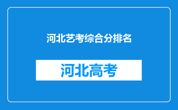 河北艺考综合分排名