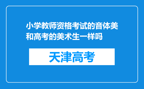 小学教师资格考试的音体美和高考的美术生一样吗