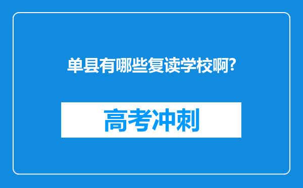 单县有哪些复读学校啊?