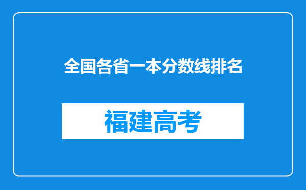 全国各省一本分数线排名