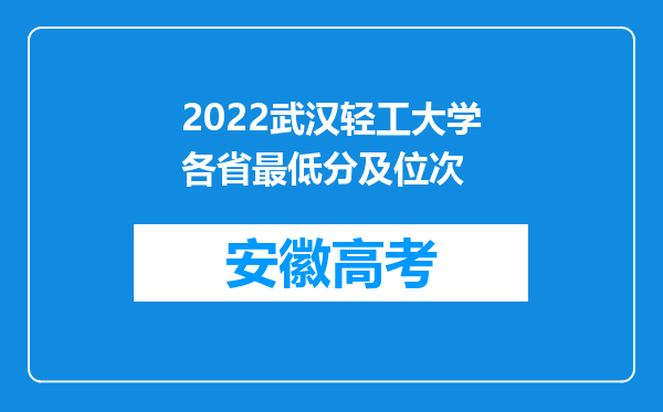 2022武汉轻工大学各省最低分及位次