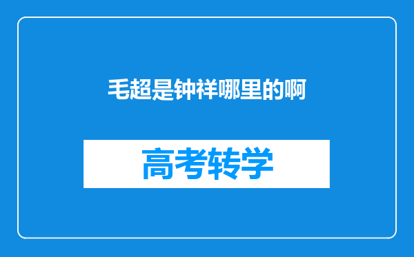 毛超是钟祥哪里的啊