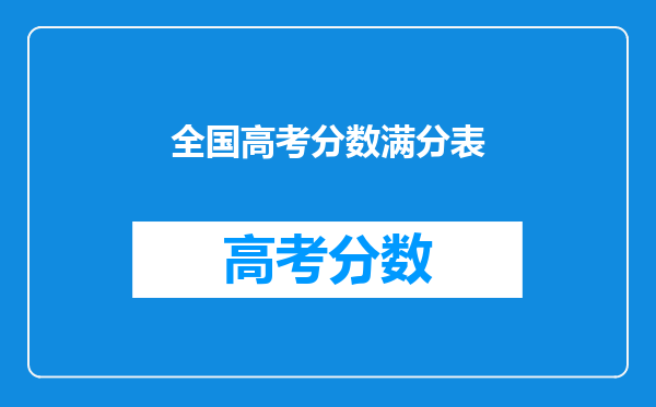 全国高考分数满分表